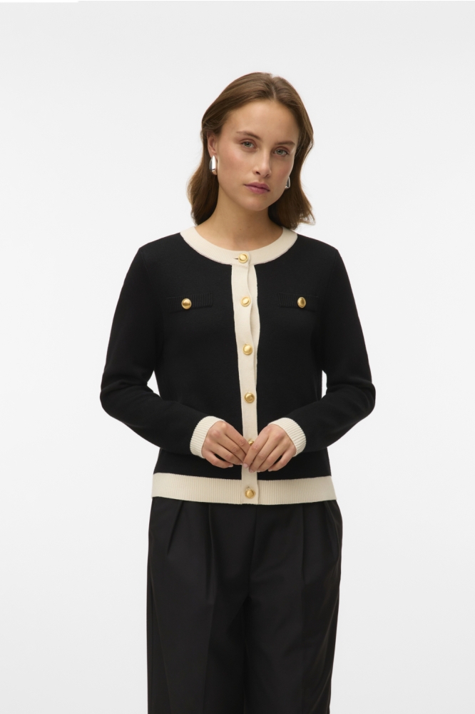 Vero Moda zwarte dames vest | Model vooraanzicht