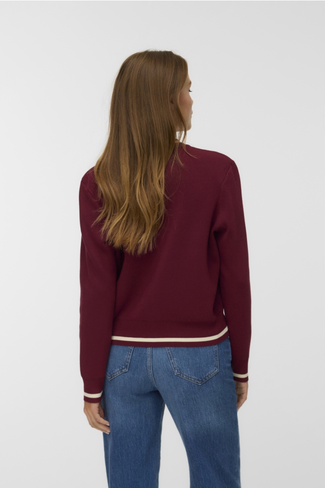 Vero Moda bordeaux dames vest | Model achteraanzicht