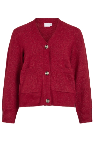 Vila VIMIRAZ V-NECK L/S KNIT CARDIGAN/PB 14110802 JESTER RED