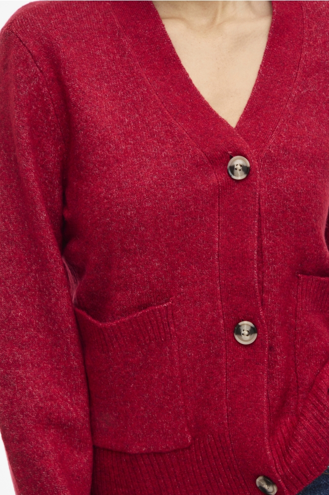 Vila rode dames vest | Close up
