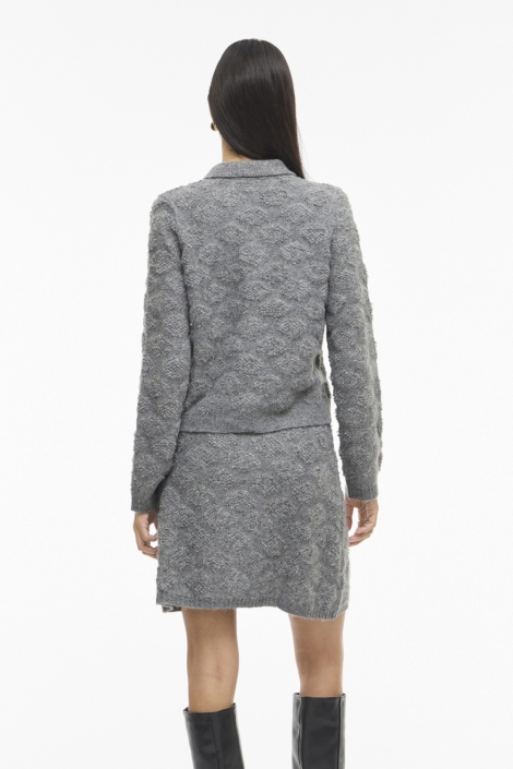 Vila grijze dames vest | Model achteraanzicht