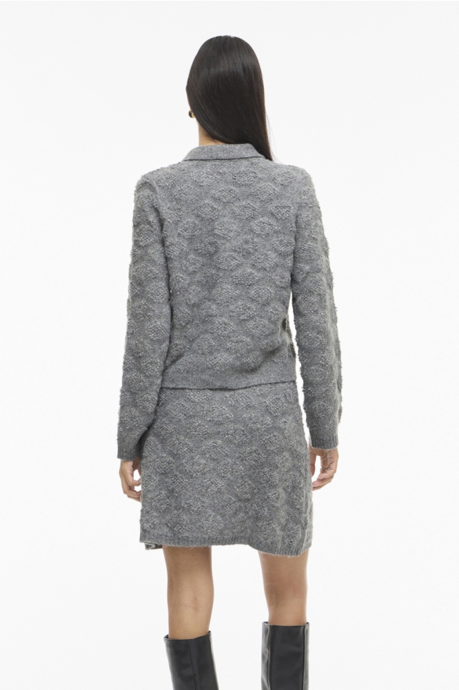 Vila grijze dames vest | Model achteraanzicht