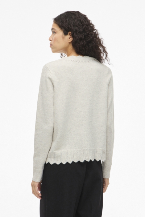 Vila beige dames vest | Model achteraanzicht