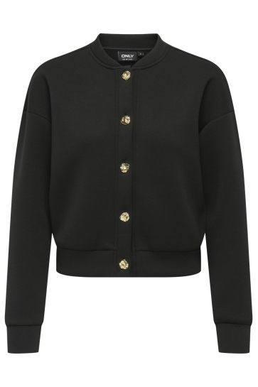 Only Vest ONLNAOMI L/S BOMBER SWT 15364478 BLACK/GOLD BUTTONS