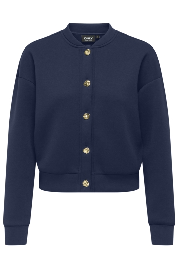 Only Vest ONLNAOMI L/S BOMBER SWT 15364478 NAVAL ACADEMY/GOLD BUTTONS
