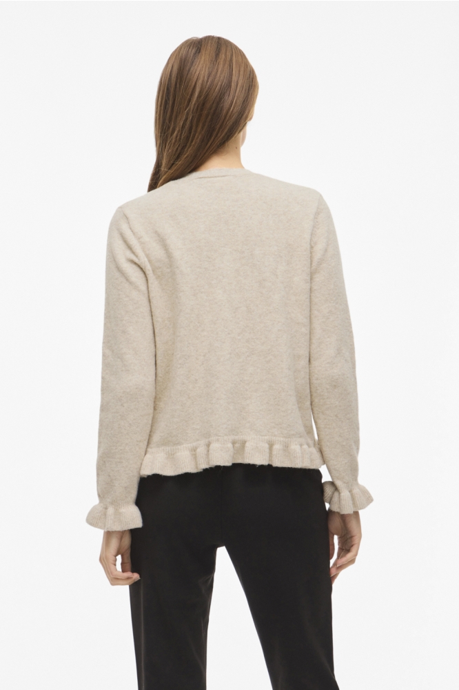 Vila beige dames vest | Model achteraanzicht