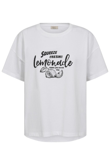 Freequent T-shirt FQFENJAL TEE 205909 Brilliant White w. Black