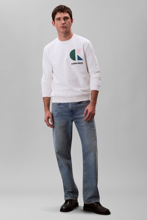 Calvin Klein witte heren sweater | Model