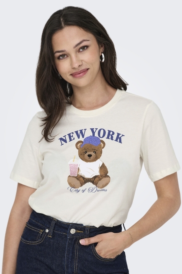 Only T-shirt ONLROSA S/S TEE CS JRS 15363948 CLOUD DANCER/NEW YORK