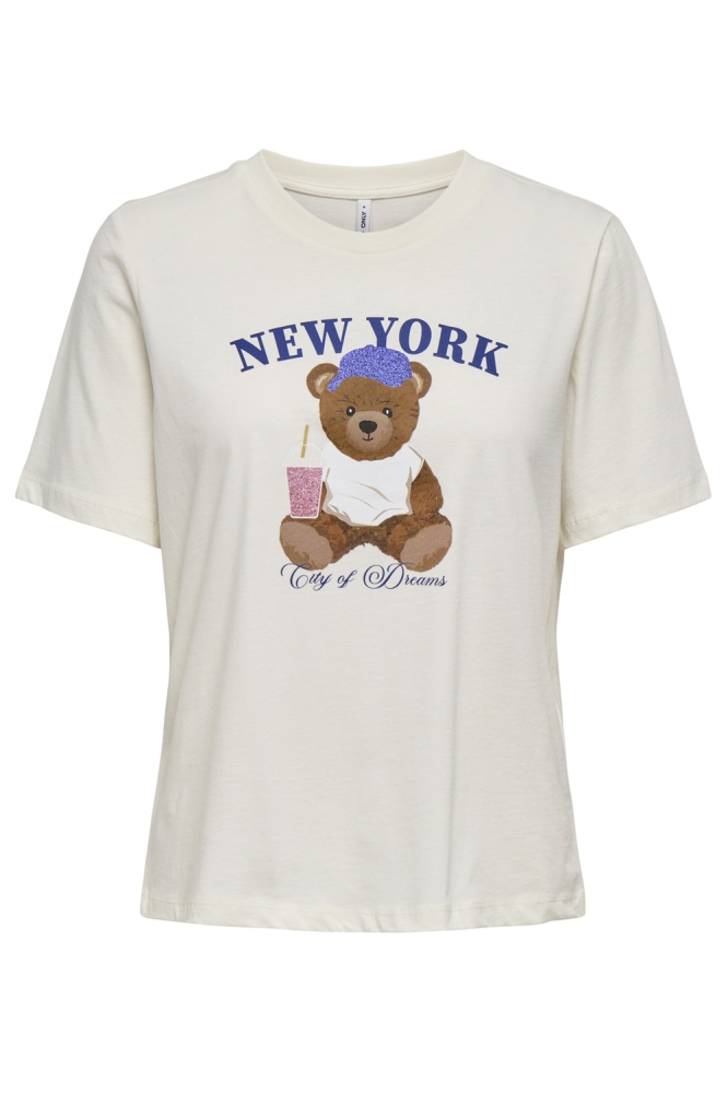 Only witte dames t-shirt | Vooraanzicht