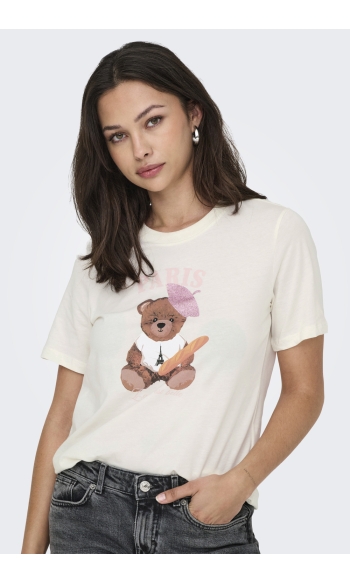 ONLROSA S/S TEE CS JRS 15363948 CLOUD DANCER/PARIS