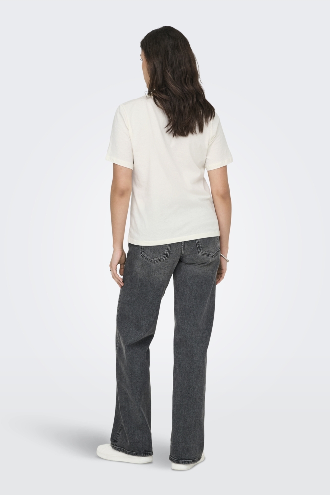 Only witte dames t-shirt | Model achteraanzicht