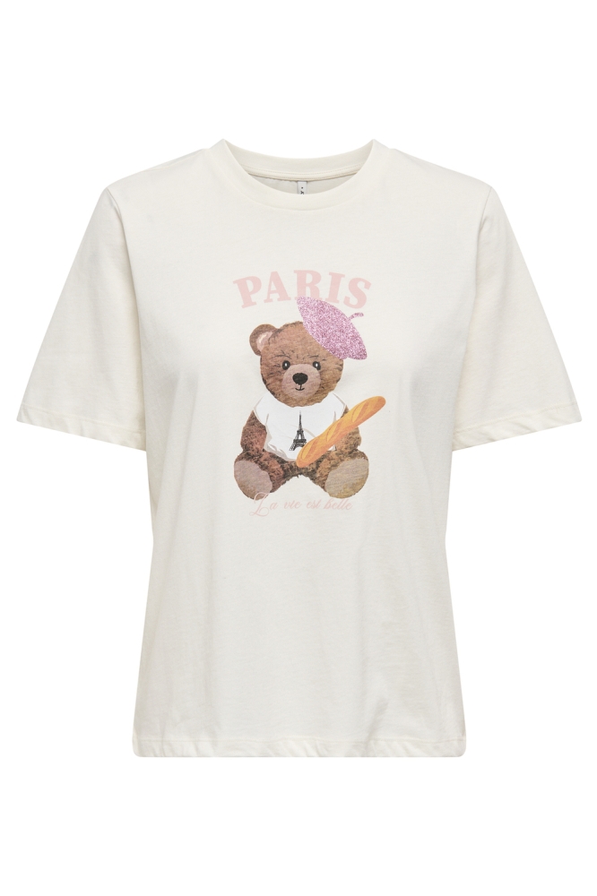 Only witte dames t-shirt | Vooraanzicht