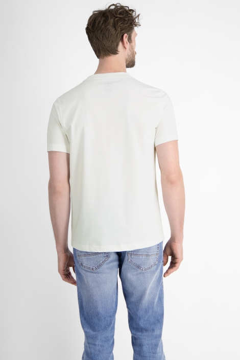 Lerros witte heren t-shirt | Model achteraanzicht
