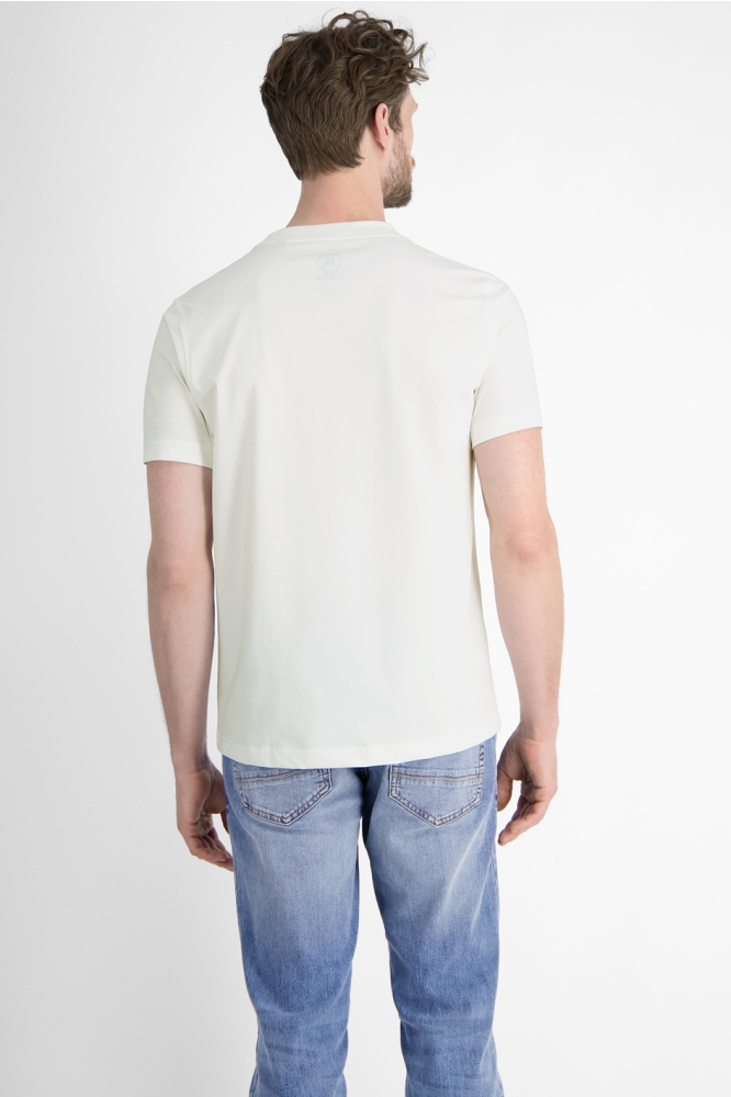 Lerros witte heren t-shirt | Model achteraanzicht