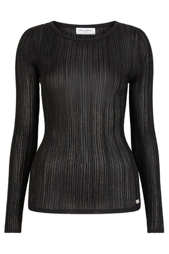 Lofty Manner zwarte dames t-shirt | Vooraanzicht