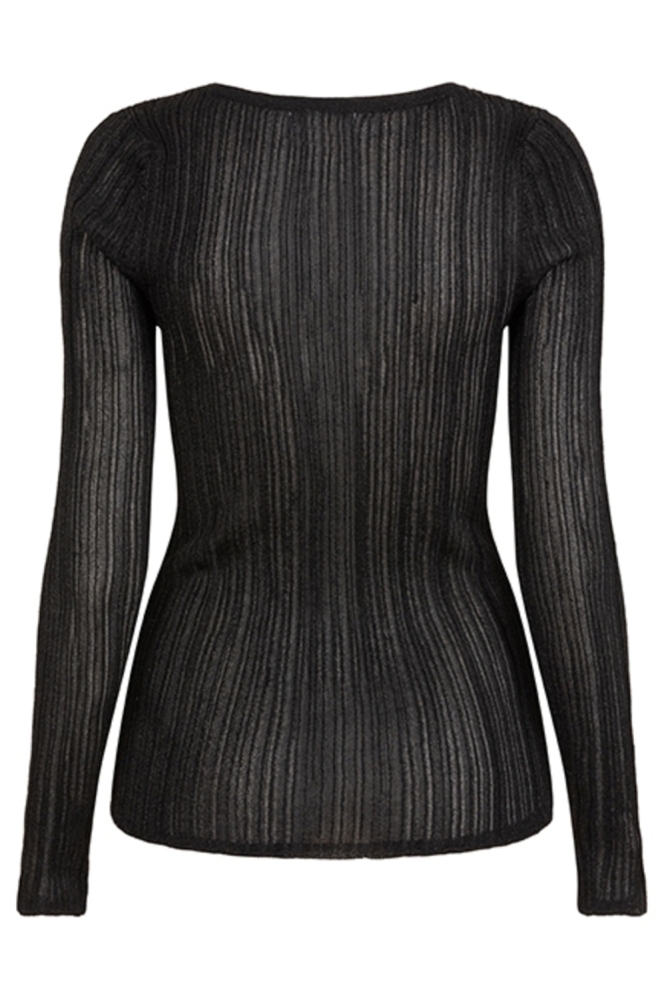 Lofty Manner zwarte dames t-shirt | Achteraanzicht