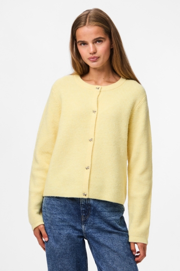 Pieces Vest PCSILLY LS O-NECK KNIT CARDIGAN D2D 17164252 FRENCH VANILLA