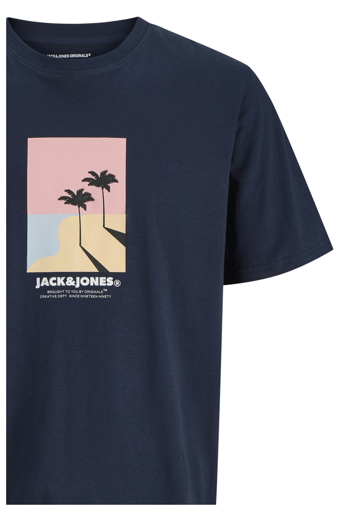 Jack & Jones blauwe heren t-shirt | Close up