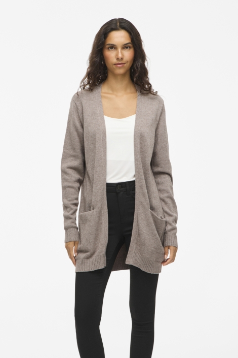 Vila bruine dames vest | Model vooraanzicht
