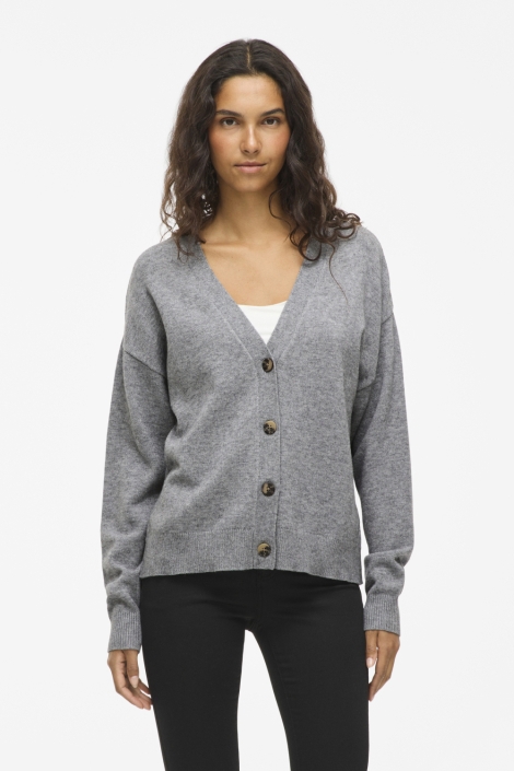 Vila grijze dames vest | Model vooraanzicht