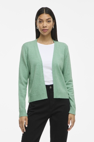 Vila VIRIL SHORT L/S KNIT CARDIGAN-NOOS 14060800 WINTER GREEN/MELANGE
