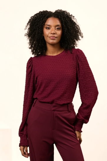Lofty Manner T-shirt TOP THYRSA BURGUNDY RED
