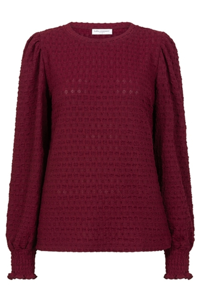 Lofty Manner bordeaux dames t-shirt | Vooraanzicht