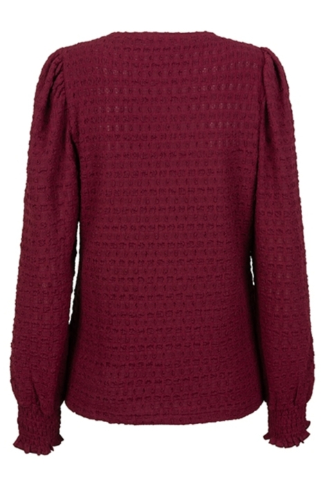 Lofty Manner bordeaux dames t-shirt | Achteraanzicht