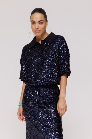 Harper & Yve T-shirt SANNY SS DW25P414 435 navy blue