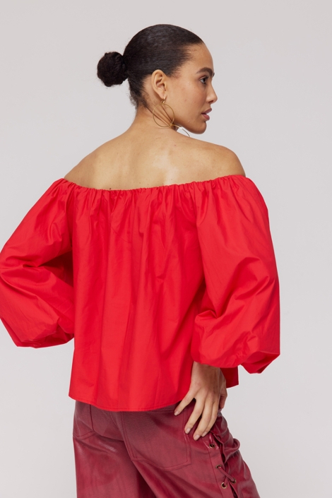 Harper & Yve rode dames t-shirt | Model achteraanzicht