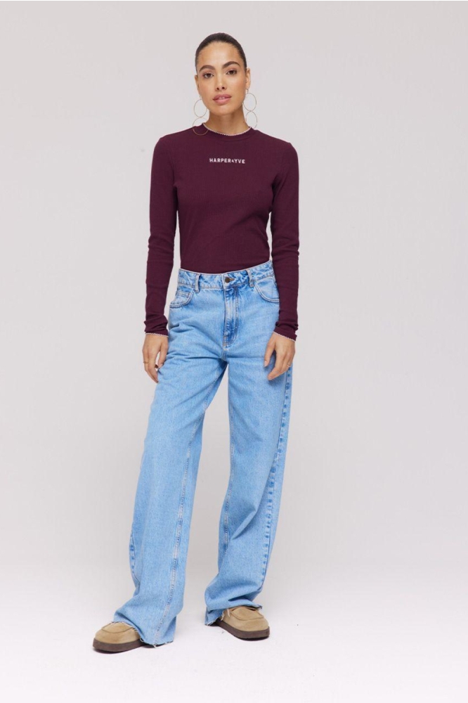 Harper & Yve bordeaux dames t-shirt | Model