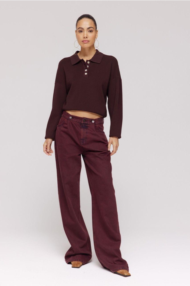 Harper & Yve bordeaux dames trui | Model