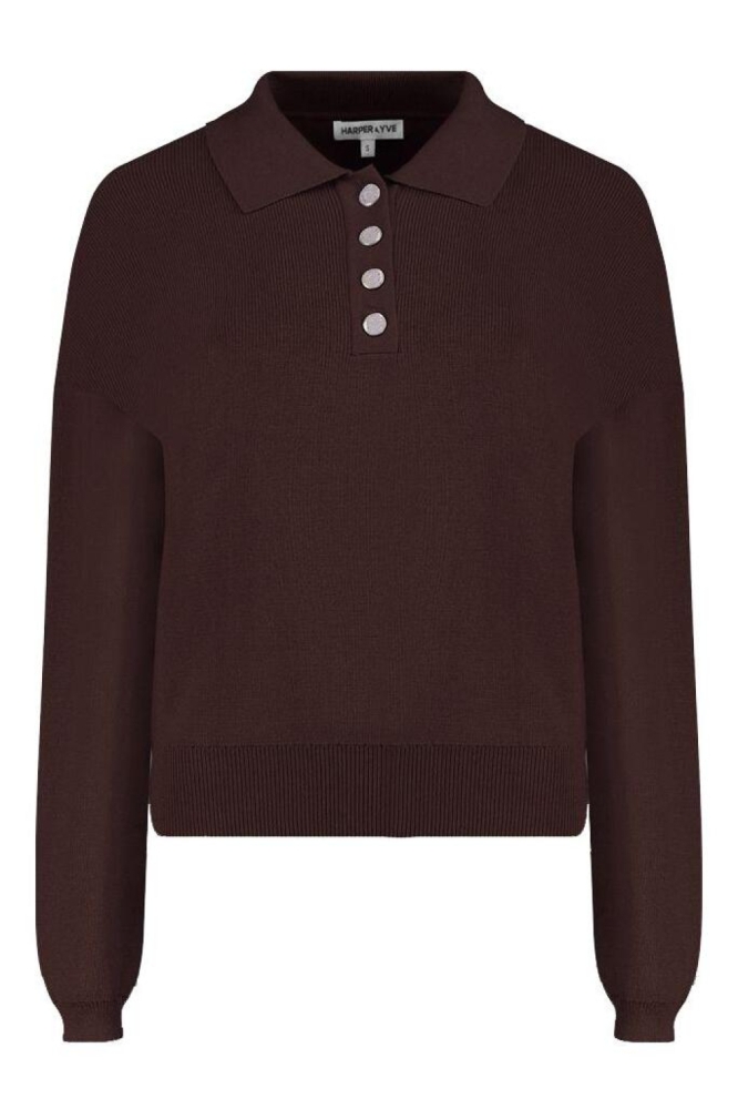 Harper & Yve bordeaux dames trui | Vooraanzicht