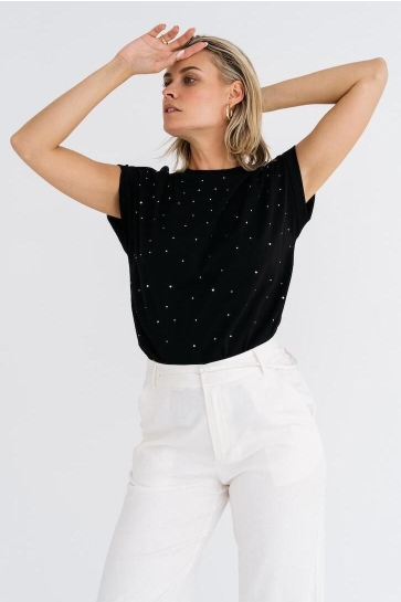 Maicazz T-shirt NANA T SHIRT SU25 75 349 BLACK SILVER