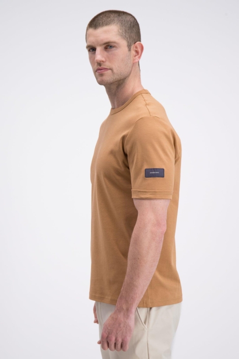 Gabbiano camel heren t-shirt | Model zijaanzicht