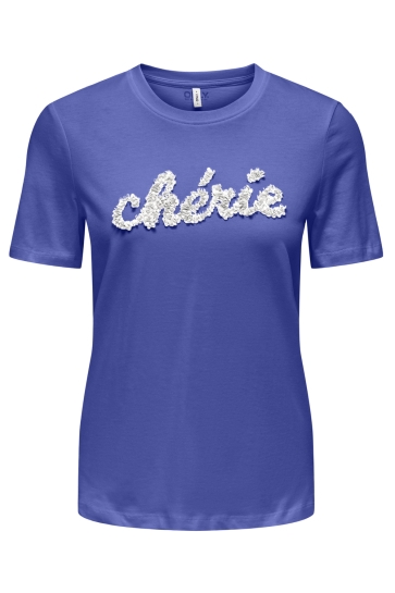 Only T-shirt ONLLUCIA LIFE REG S/S SLIT TOP BOX 15324070 DAZZLING BLUE/CHERIE