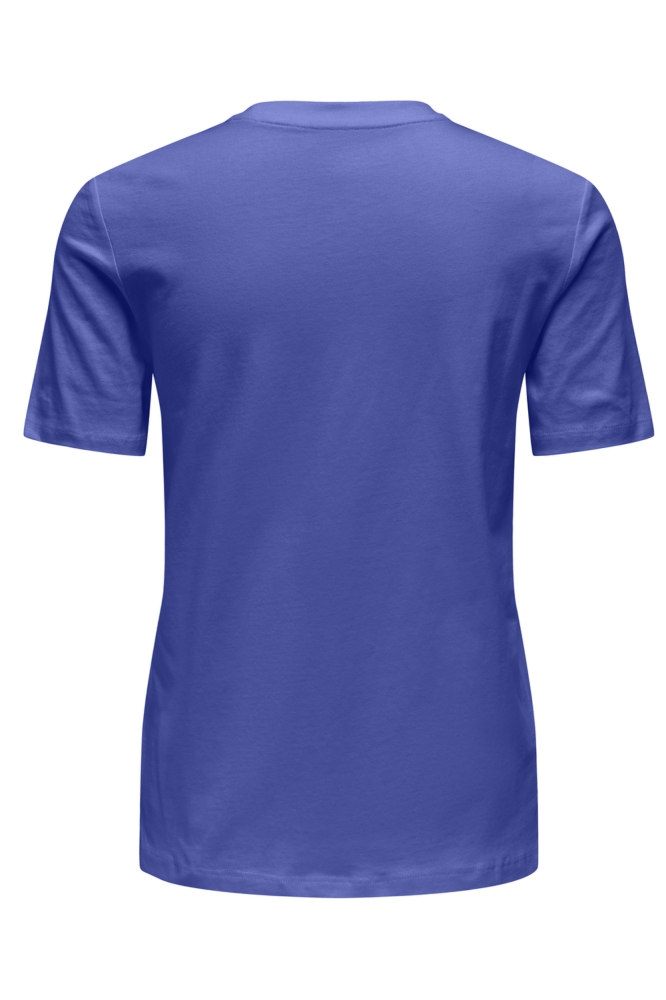 Only blauwe dames t-shirt | Achteraanzicht