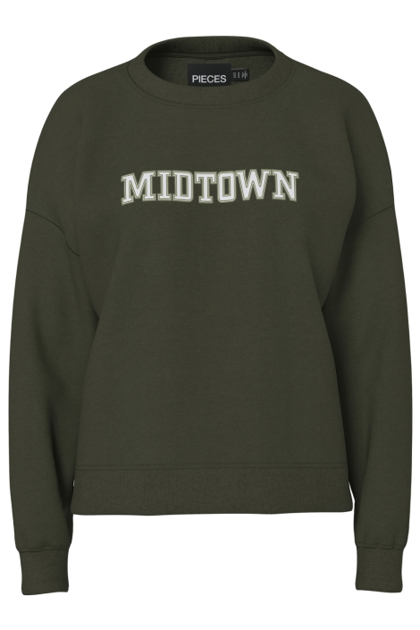 Pieces groene dames sweater | Vooraanzicht