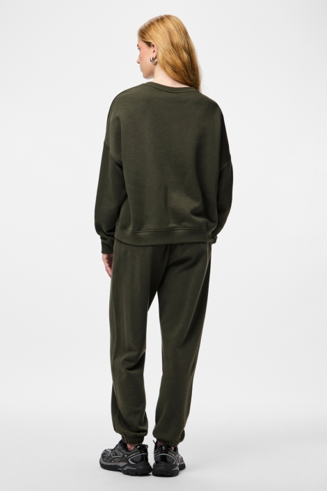 Pieces groene dames sweater | Model