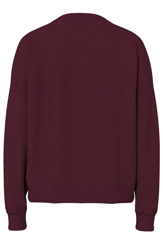 Pieces bordeaux dames sweater | Achteraanzicht