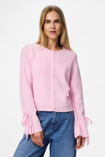 Pieces PCRIKKE LS O-NECK KNIT CARDIGAN 17163880 Pink Tulle