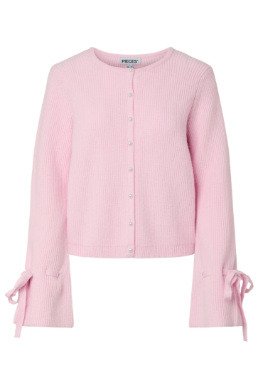 Pieces Vest PCRIKKE LS O-NECK KNIT CARDIGAN 17163880 Pink Tulle