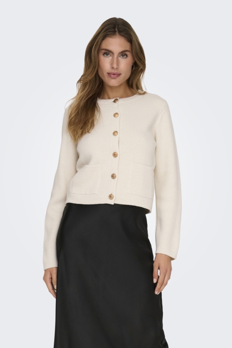 Jacqueline de Yong beige dames vest | Model vooraanzicht
