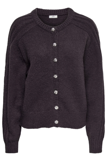 Jacqueline de Yong Vest JDYGWEN L/S O-NECK RAGLAN CARDIGAN 15361170 FUDGE