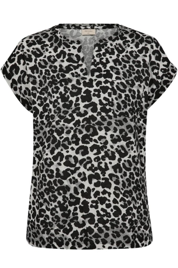 Freequent T-shirt FQVIVA TEE 205750 HIGH-RISE W. BLACK