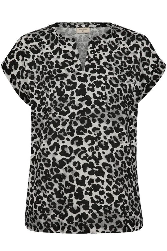 Freequent grijze dames t-shirt | Vooraanzicht