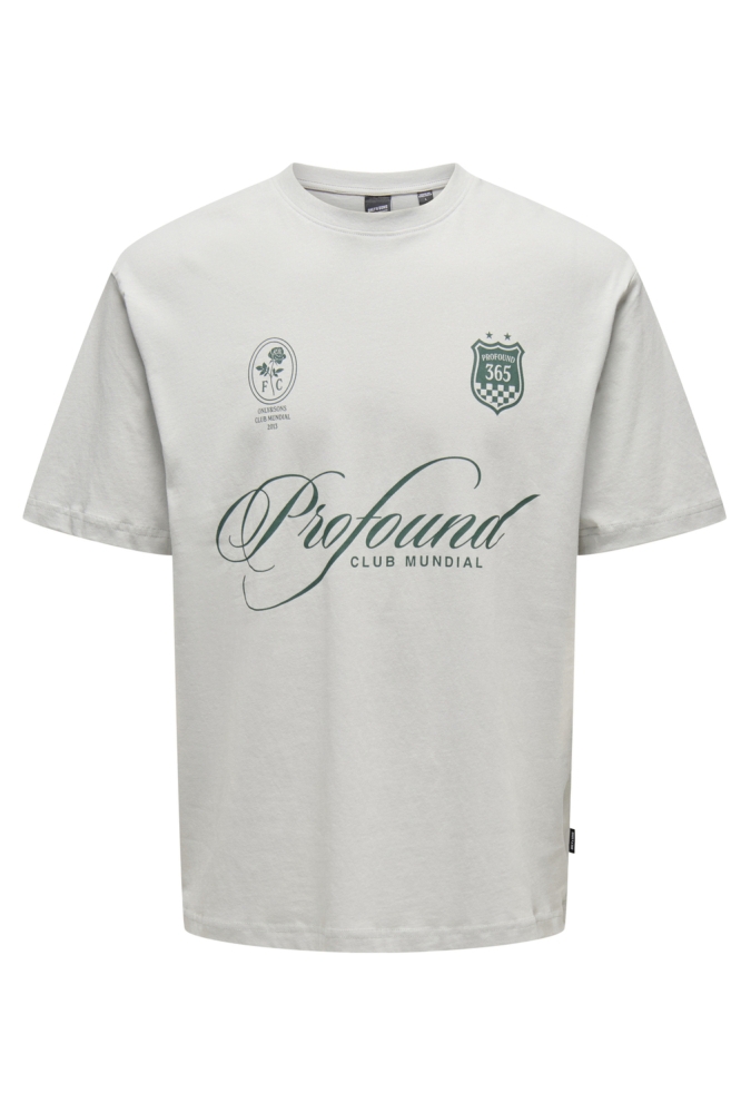 Only & Sons grijze heren t-shirt | Vooraanzicht