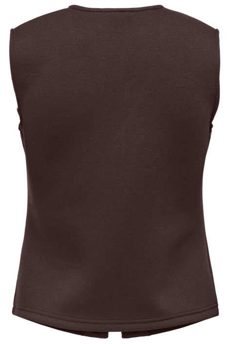 Only bruine dames gilet | Achteraanzicht