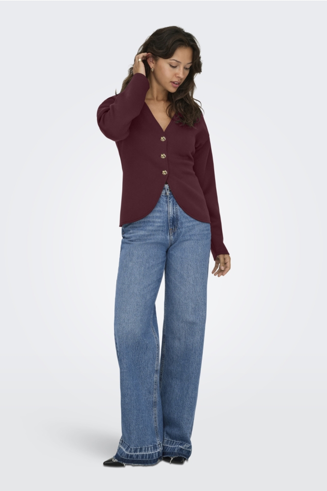 Only bordeaux dames vest | Achteraanzicht